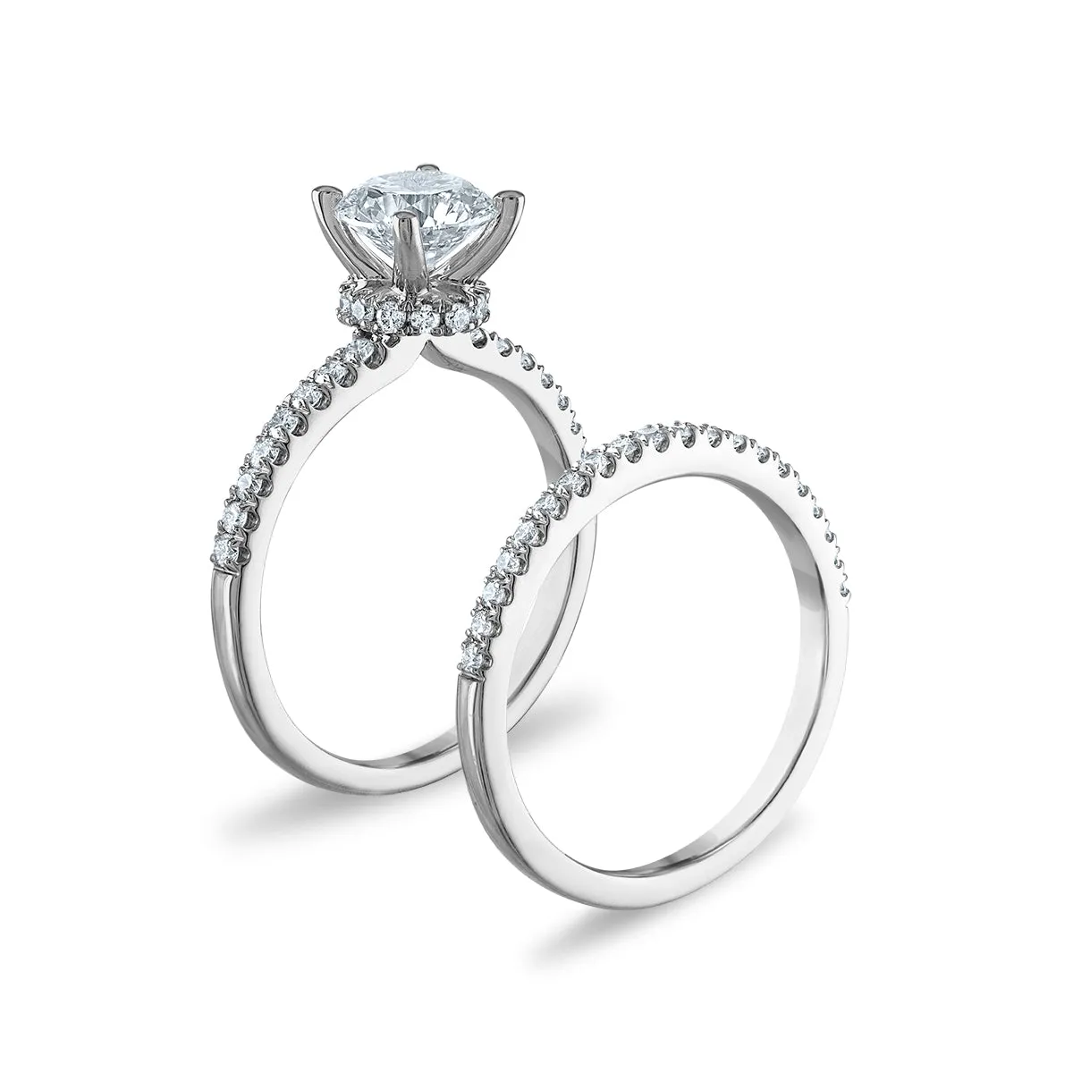 1-3/4 CTW Lab Grown Round Diamond Bridal Set in 14KT White Gold
