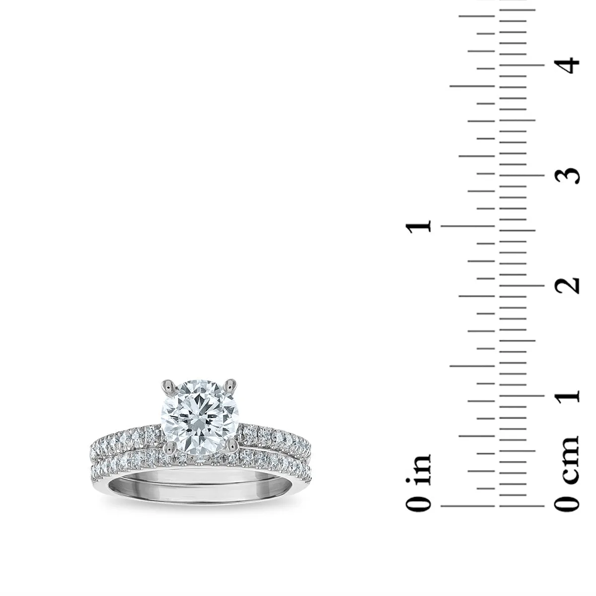 1-3/4 CTW Lab Grown Round Diamond Bridal Set in 14KT White Gold