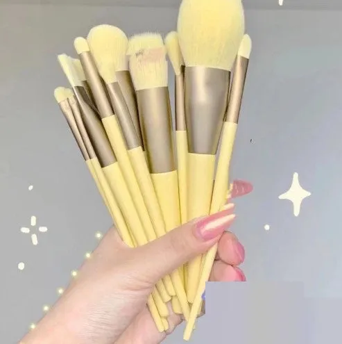 13 Pieces Purple flower Holly Leaf Makeup Brushes
