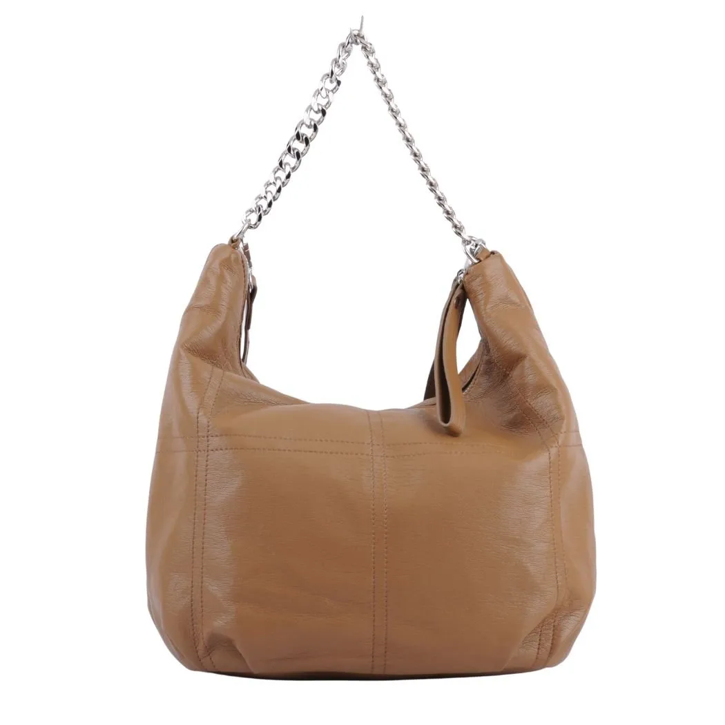 1529 - Faux Leather Crossbody with Chain