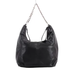1529 - Faux Leather Crossbody with Chain
