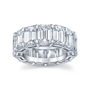 15.31 Carat Emerald Cut Diamond Eternity Band