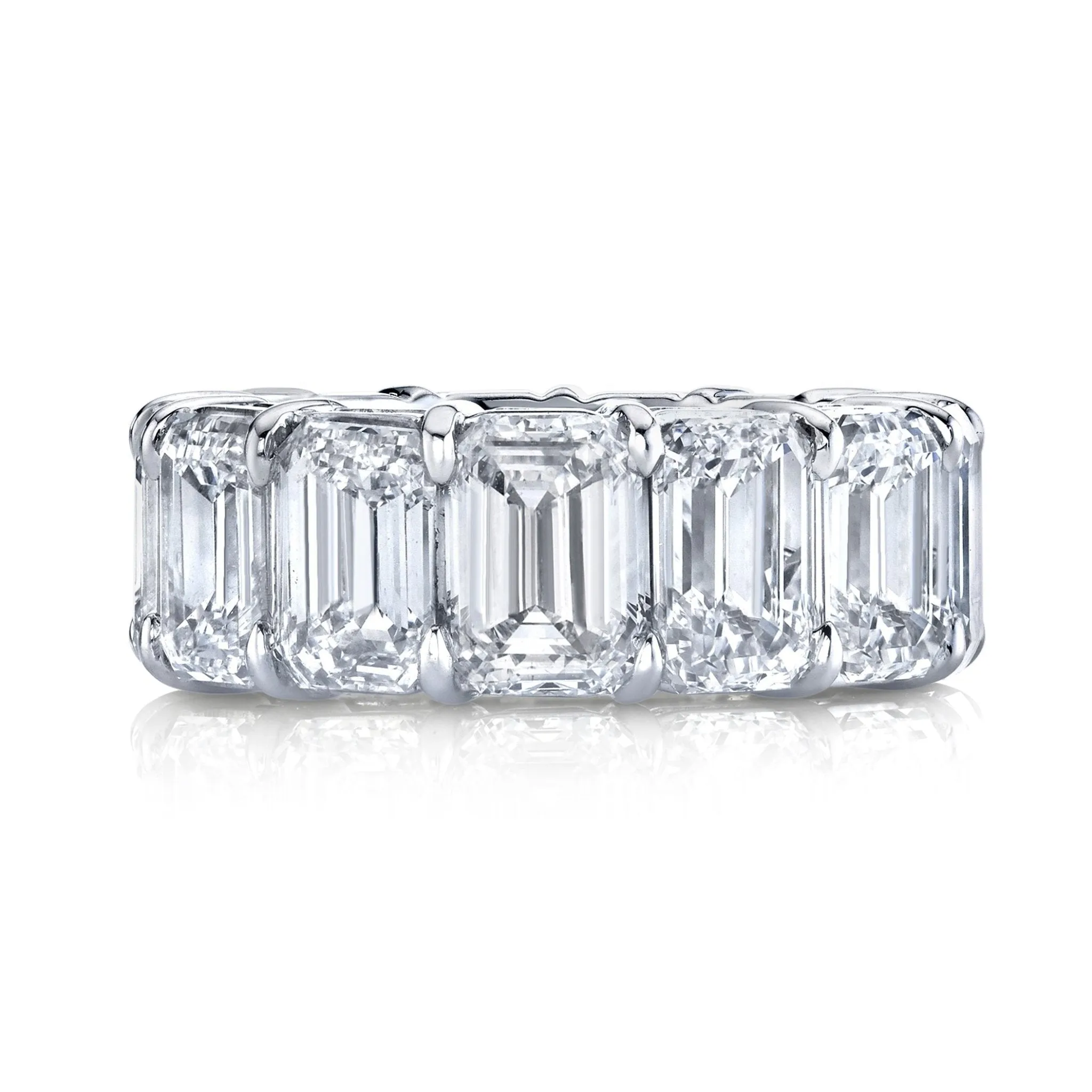 15.31 Carat Emerald Cut Diamond Eternity Band