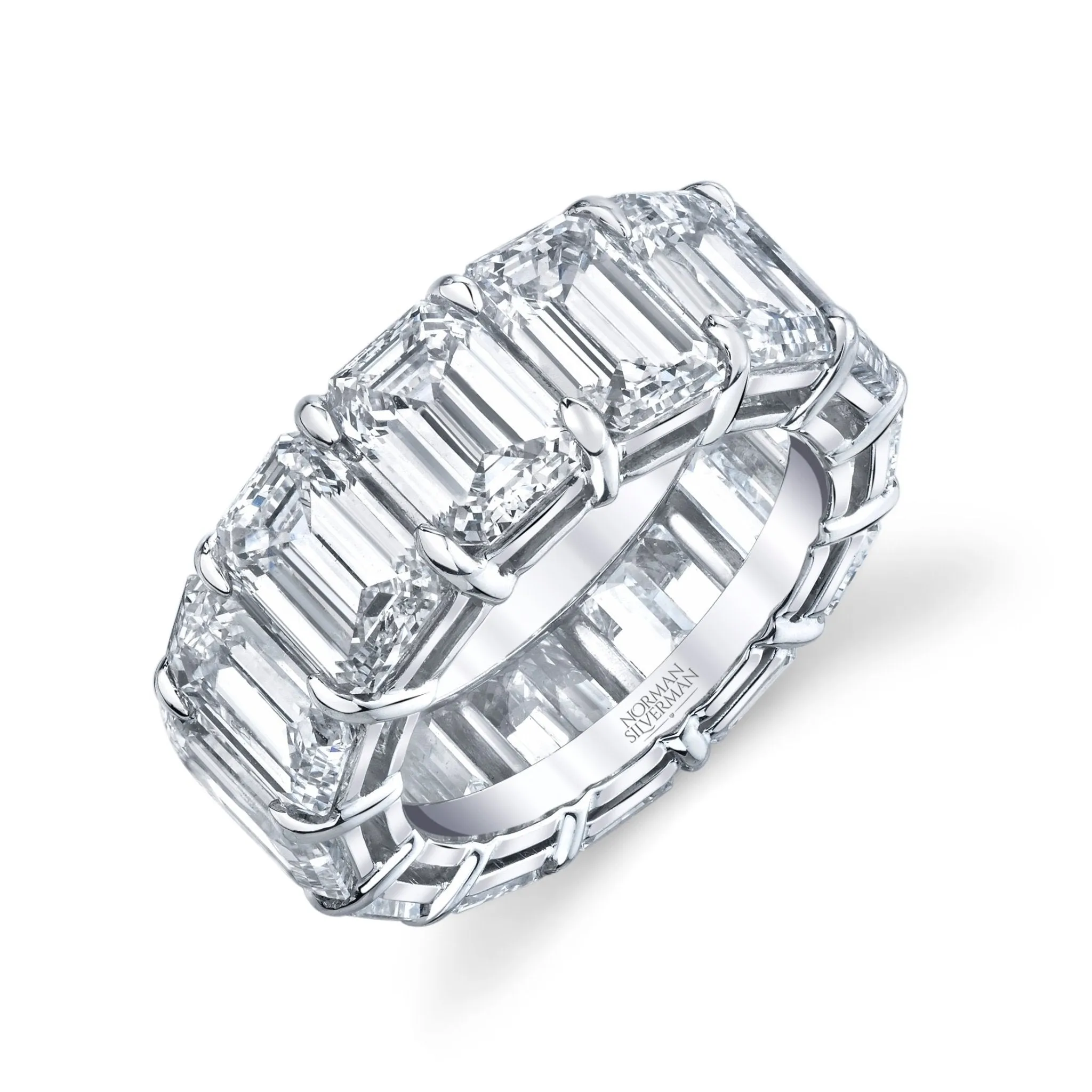 15.31 Carat Emerald Cut Diamond Eternity Band