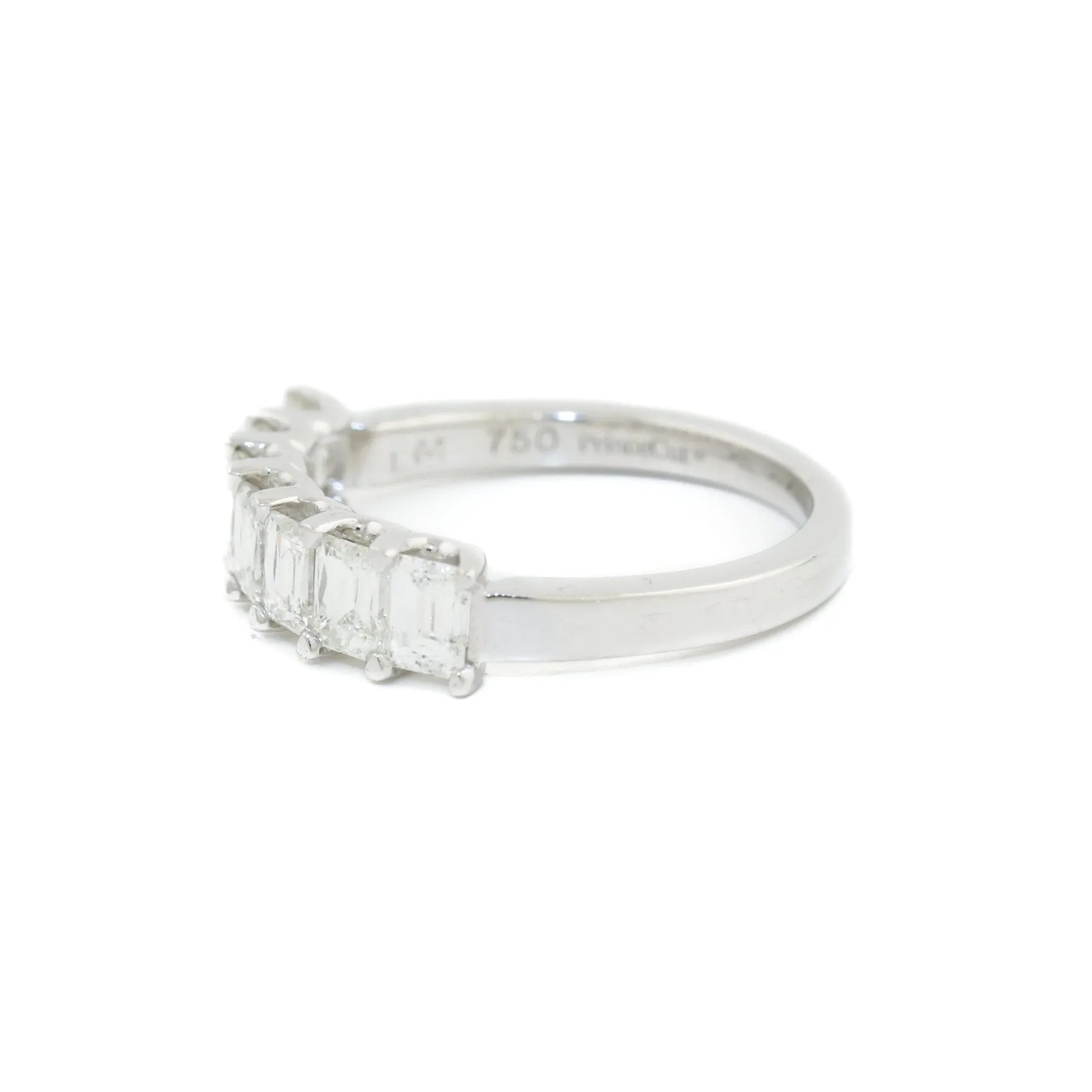 18K White Gold x Emerald-Cut Septet Diamond Ring
