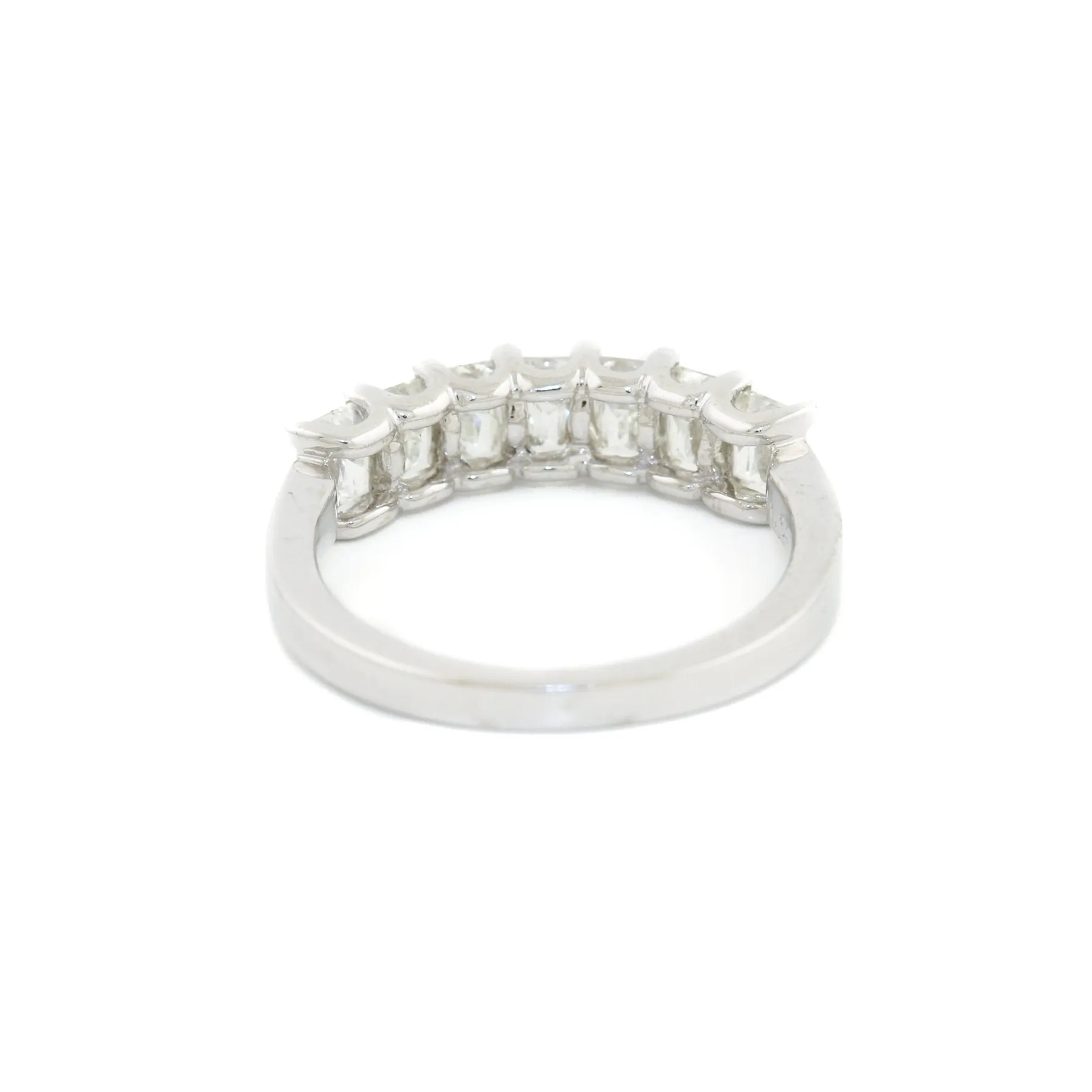 18K White Gold x Emerald-Cut Septet Diamond Ring