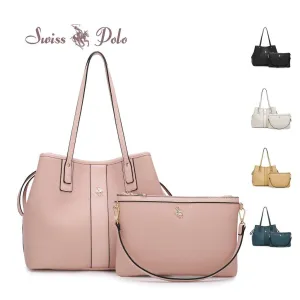 2 In 1 Women's Top Handle Tote Bag   Pouch - HFT 7686