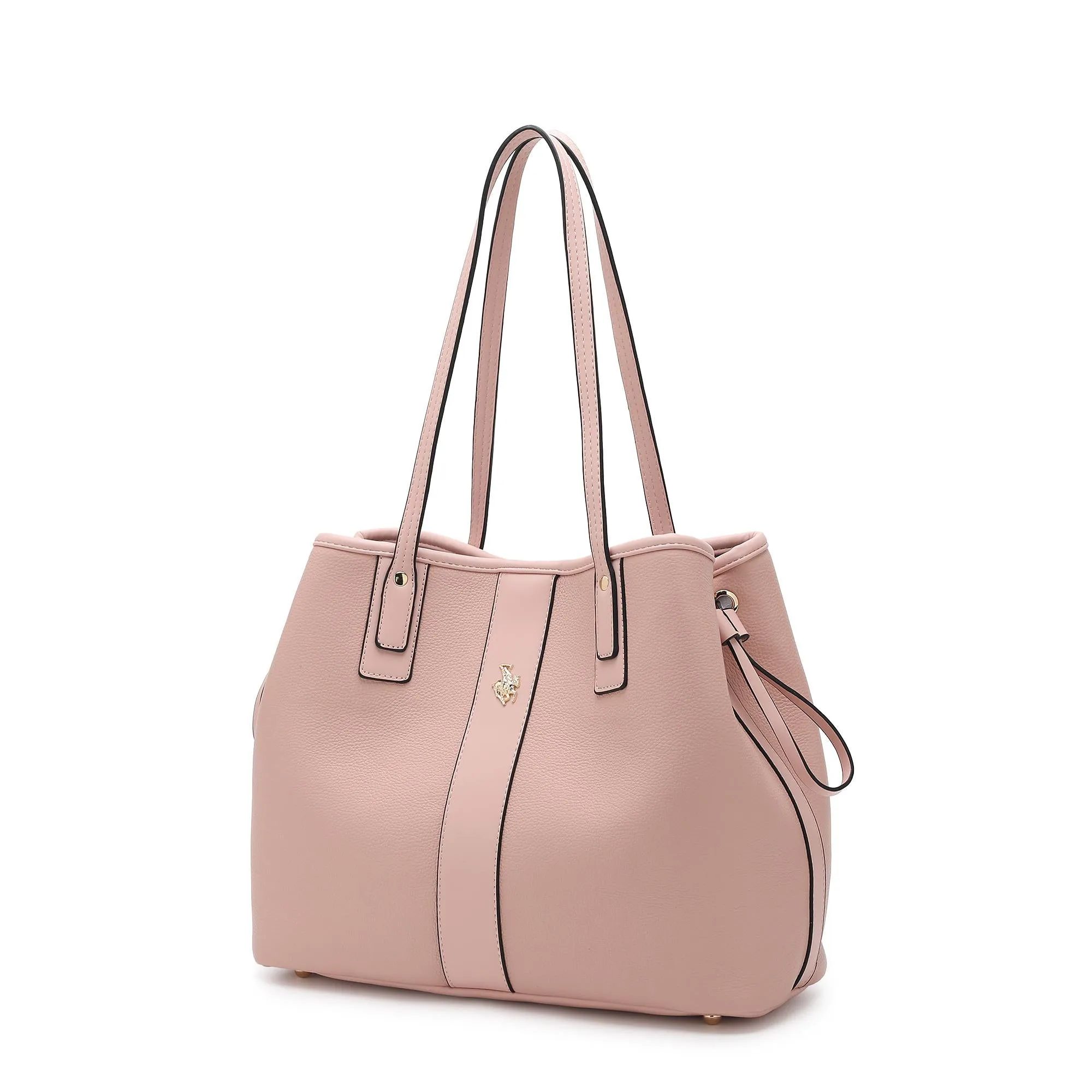 2 In 1 Women's Top Handle Tote Bag   Pouch - HFT 7686