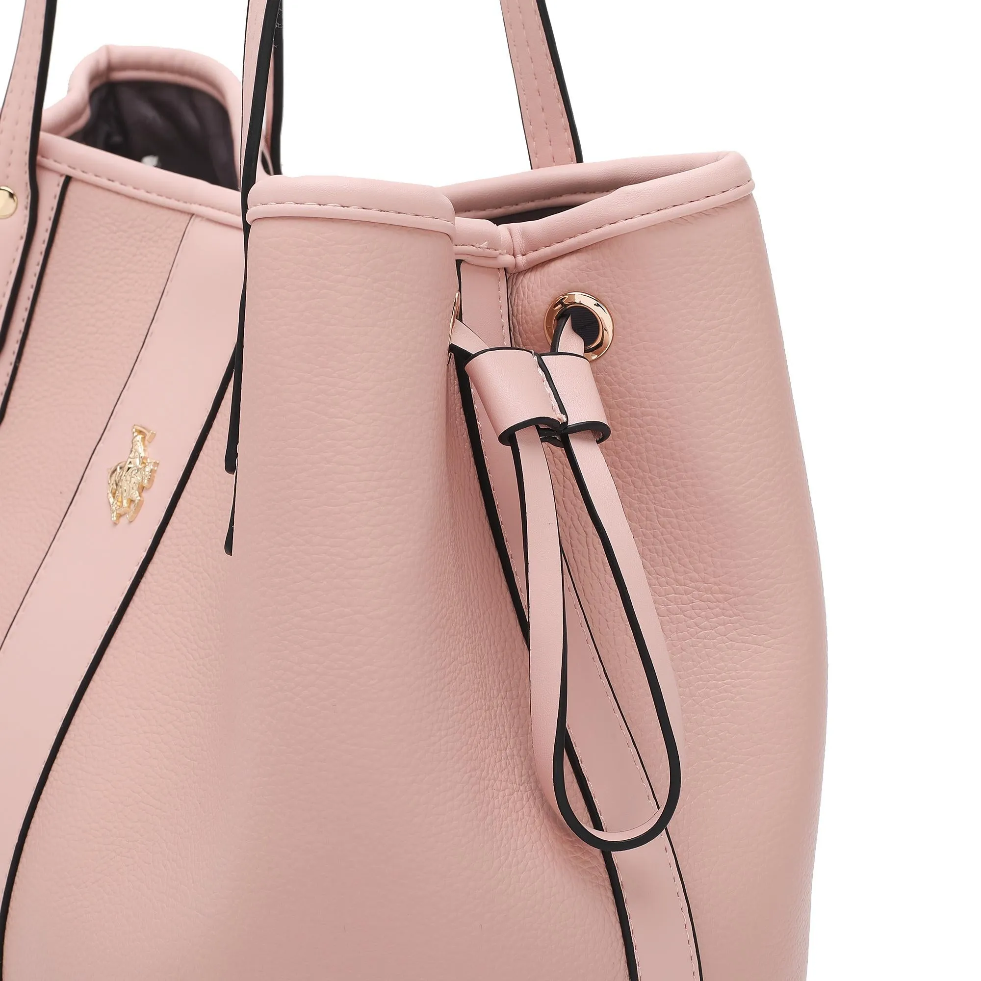 2 In 1 Women's Top Handle Tote Bag   Pouch - HFT 7686