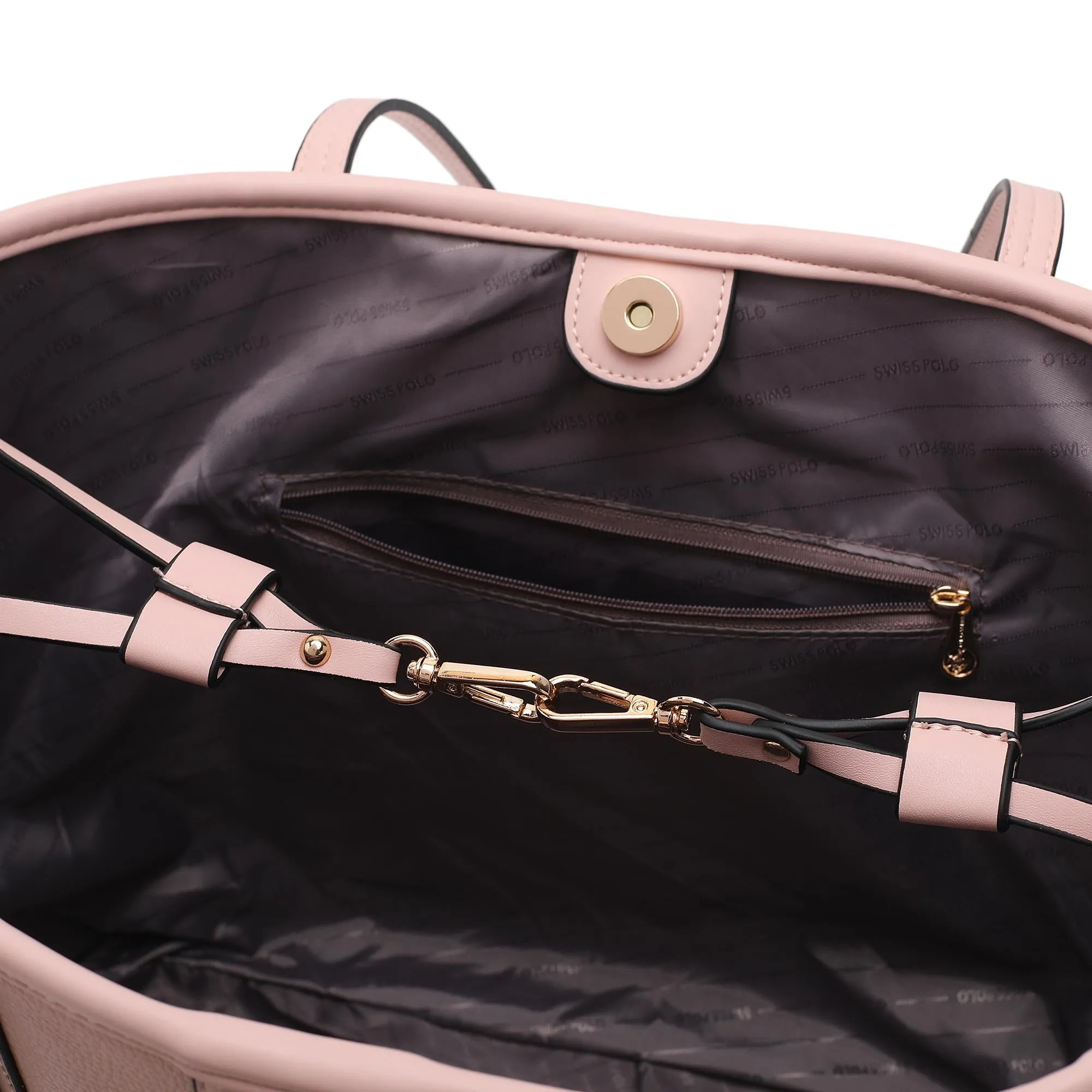 2 In 1 Women's Top Handle Tote Bag   Pouch - HFT 7686