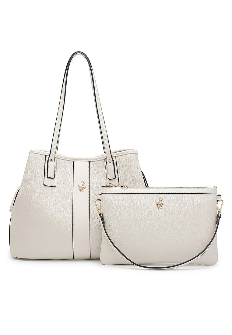 2 In 1 Women's Top Handle Tote Bag   Pouch - HFT 7686