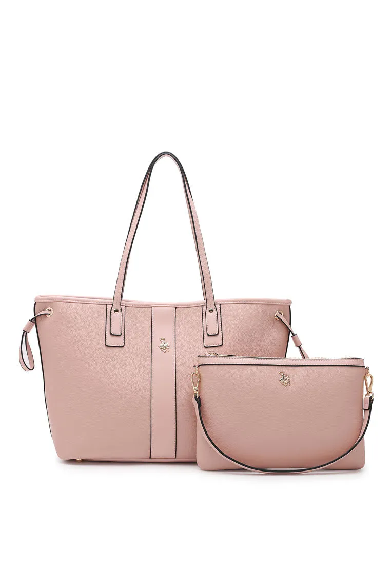 2 In 1 Women's Top Handle Tote Bag   Pouch - HFT 7686