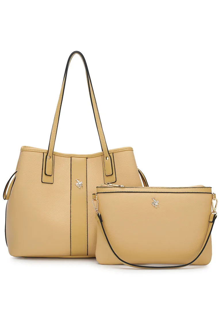 2 In 1 Women's Top Handle Tote Bag   Pouch - HFT 7686