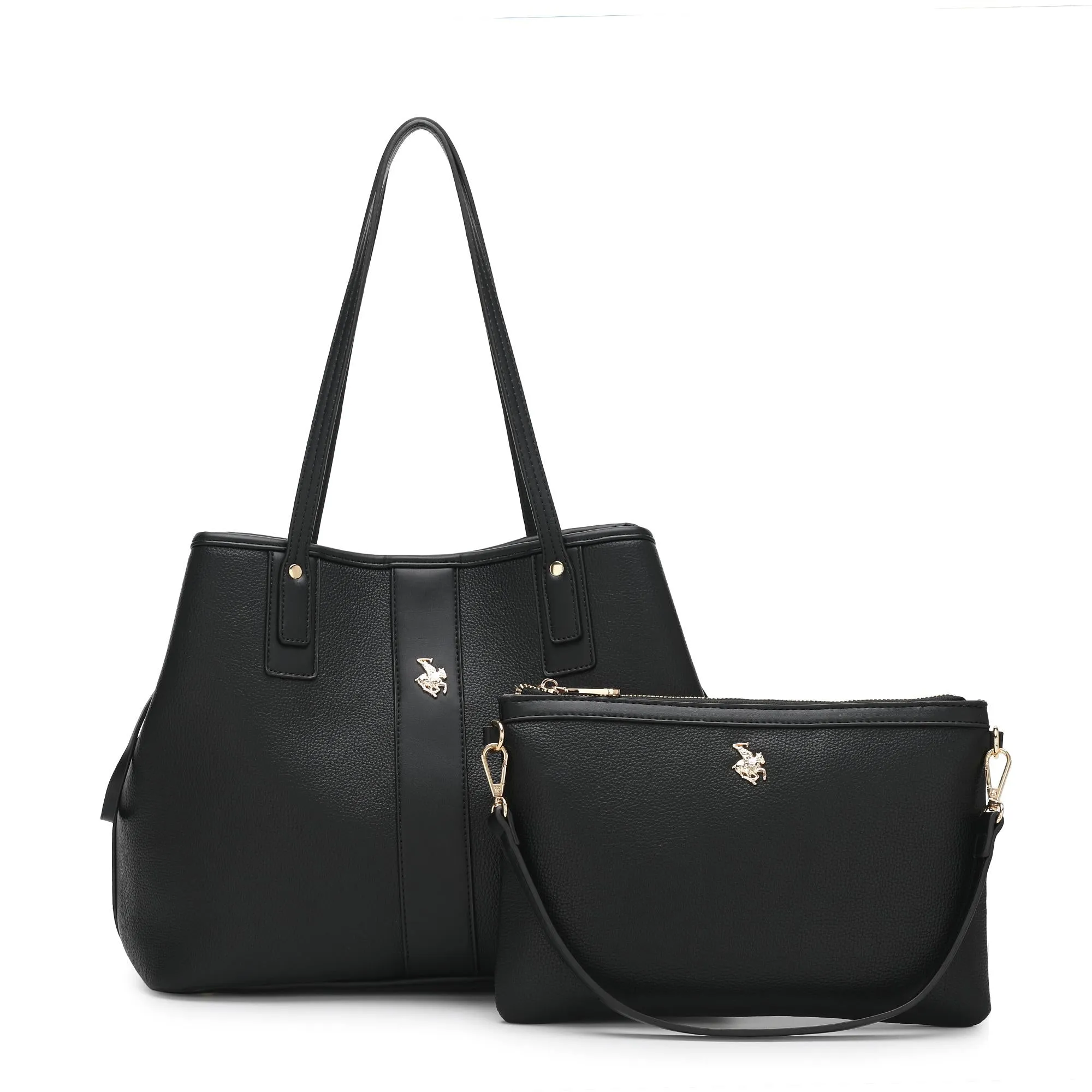 2 In 1 Women's Top Handle Tote Bag   Pouch - HFT 7686