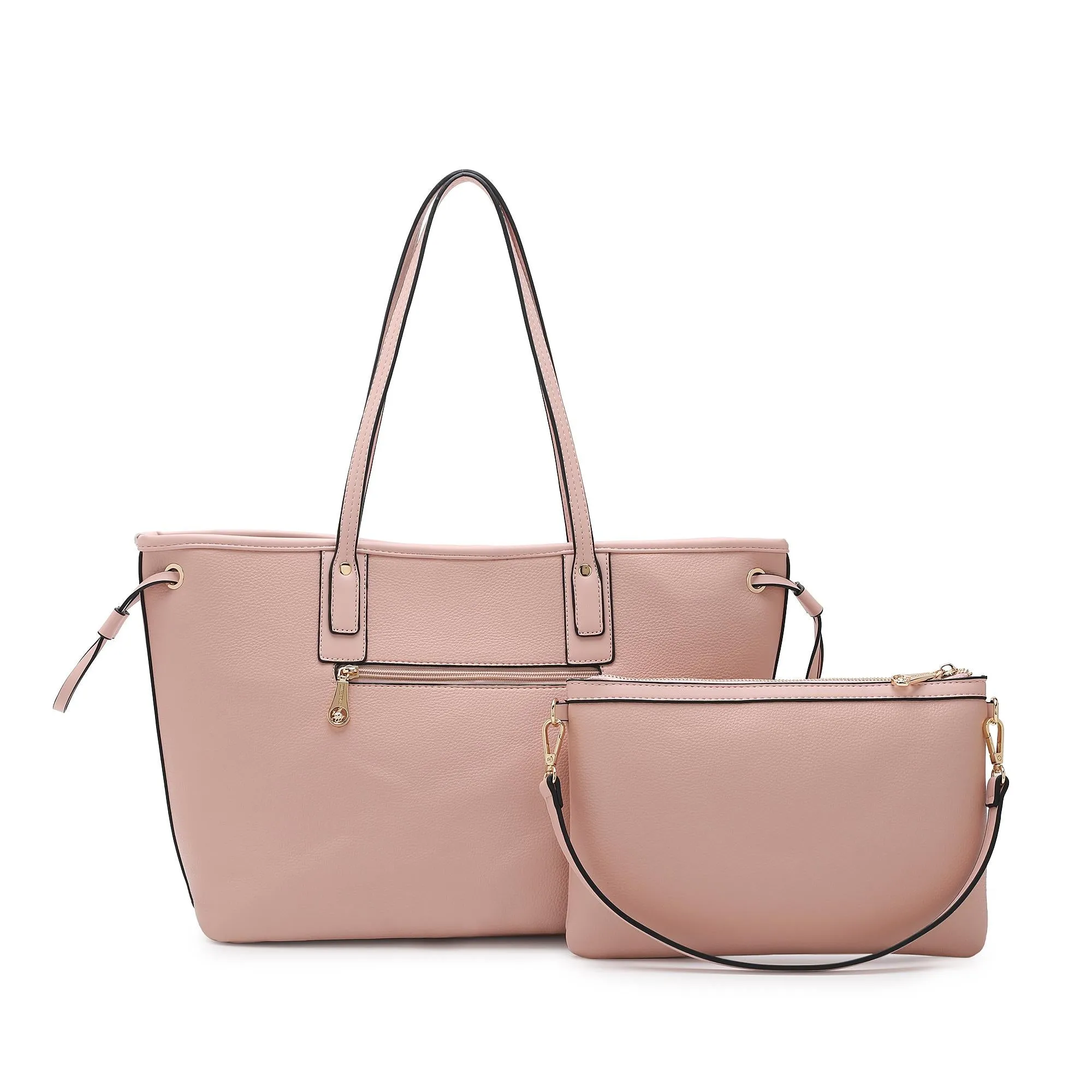 2 In 1 Women's Top Handle Tote Bag   Pouch - HFT 7686