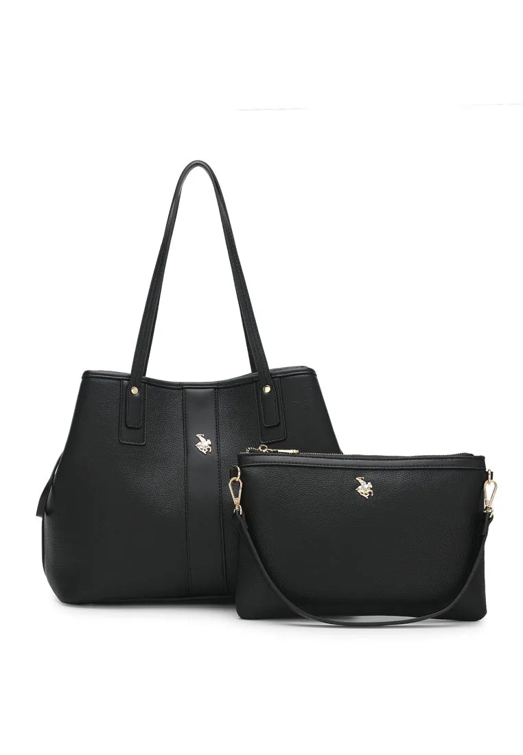 2 In 1 Women's Top Handle Tote Bag   Pouch - HFT 7686