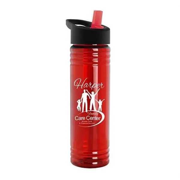 24 Oz. Slim Fit Water Bottles - Flip Straw Lid (Q332722)