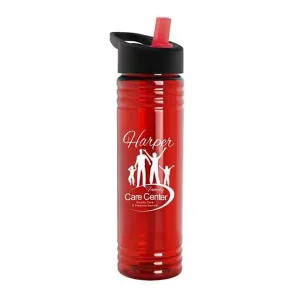 24 Oz. Slim Fit Water Bottles - Flip Straw Lid (Q332722)