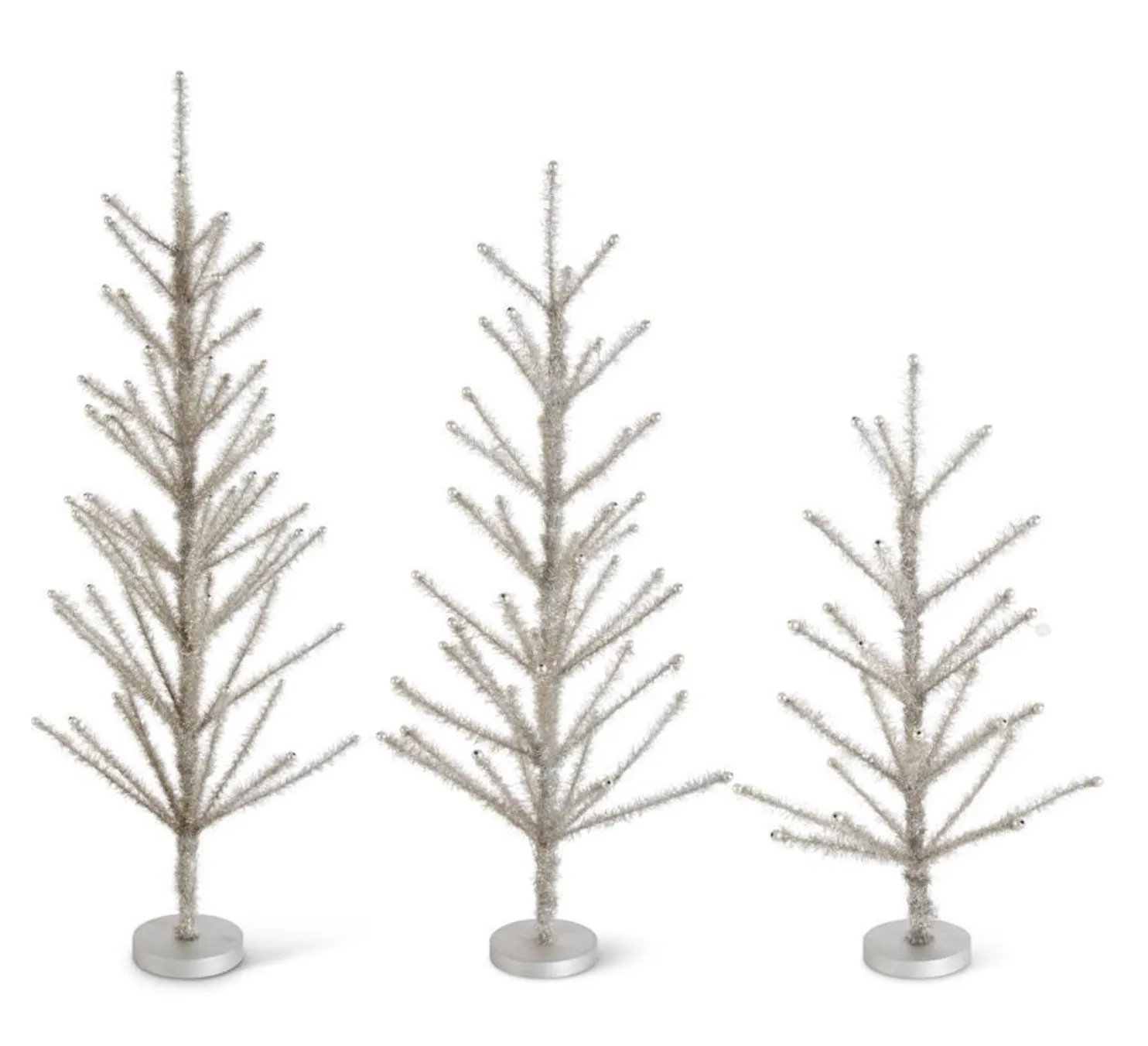 24.5" PEWTER TINSEL TREE