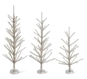24.5" PEWTER TINSEL TREE
