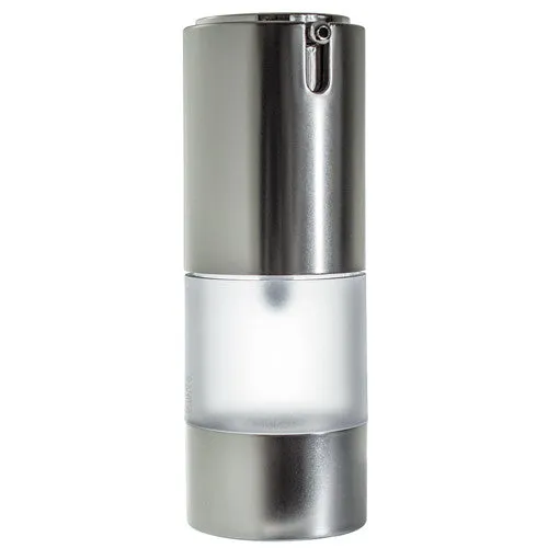 .5 oz / 15 ml Frosted Silver Refillable Airless Pump Bottle   Travel Bag (3 Pack)