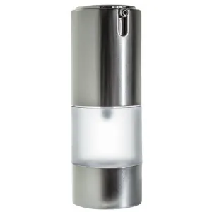 .5 oz / 15 ml Frosted Silver Refillable Airless Pump Bottle   Travel Bag (3 Pack)