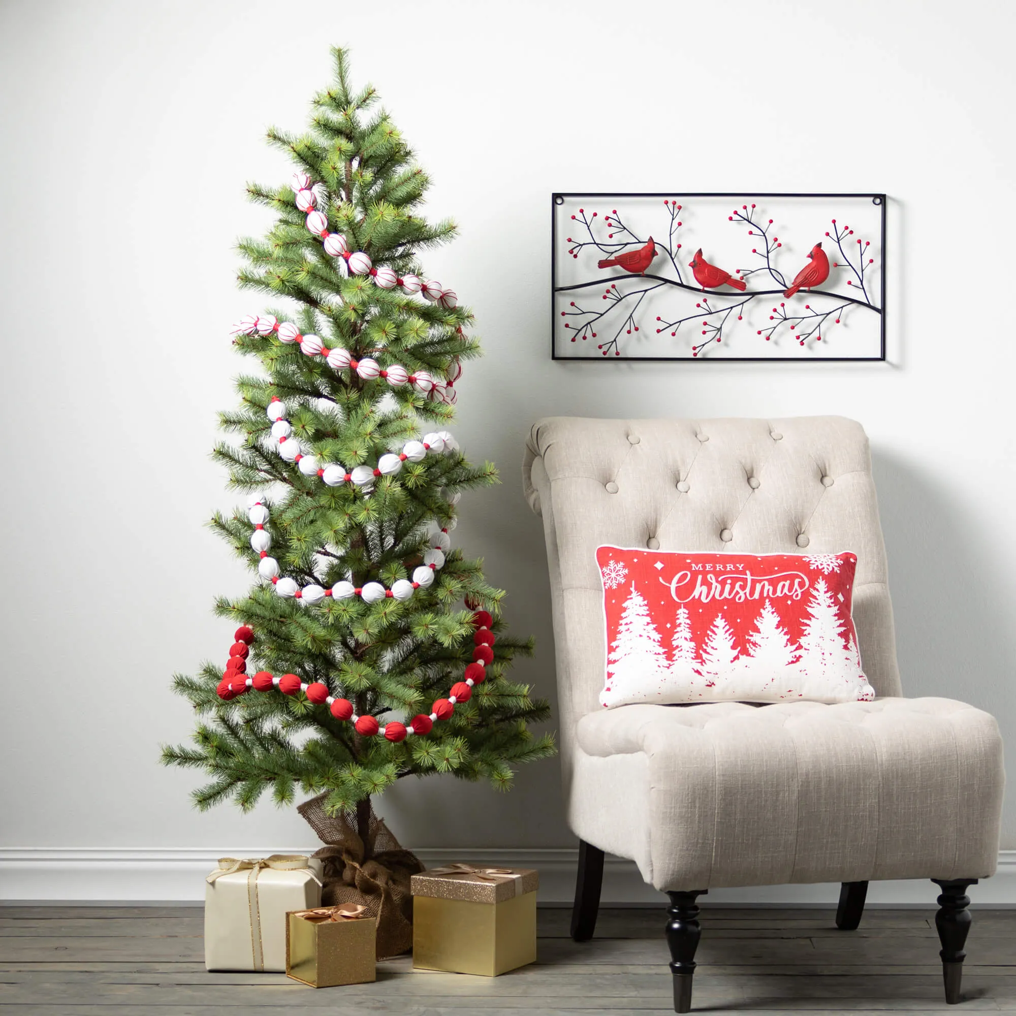 5'H Sullivans Emerald Pine Tree In Burlap, Green