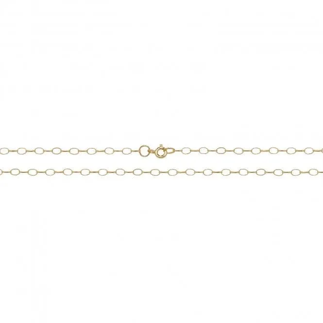 9CT Yellow Gold Lightweight Oval Belcher Chain CH105