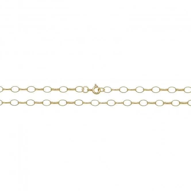 9CT Yellow Gold Lightweight Oval Belcher Chain CH105