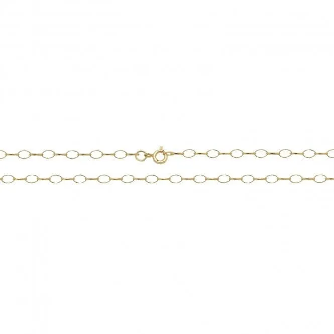 9CT Yellow Gold Lightweight Oval Belcher Chain CH105