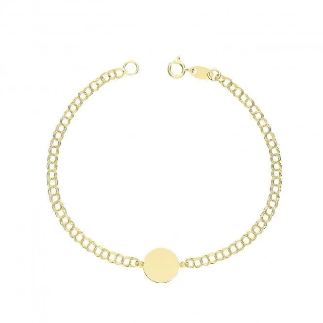 9ct Yellow Gold Round ID Bracelet BR671