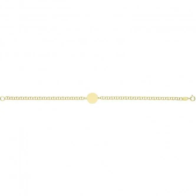 9ct Yellow Gold Round ID Bracelet BR671