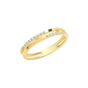 9ct Yellow Gold Zirconia Double Band Ring RN1652