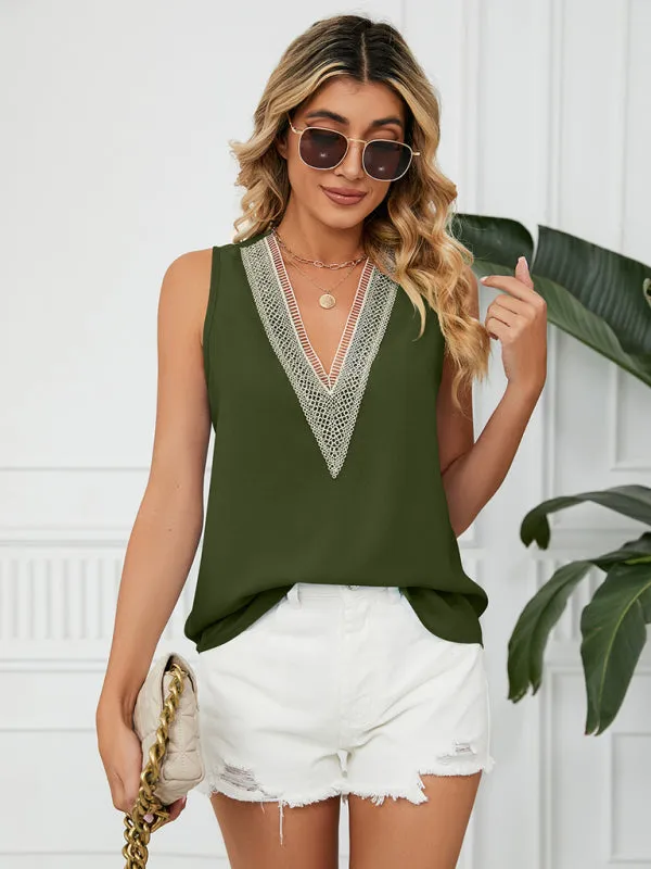 Add a Touch of Elegance to Your Look with Our Lovely Lace Trimmed Blouse