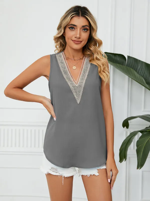 Add a Touch of Elegance to Your Look with Our Lovely Lace Trimmed Blouse