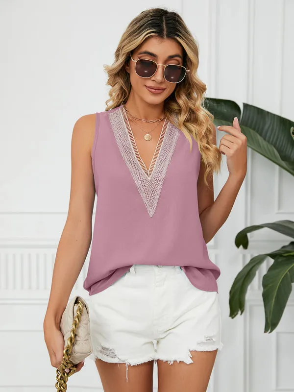 Add a Touch of Elegance to Your Look with Our Lovely Lace Trimmed Blouse