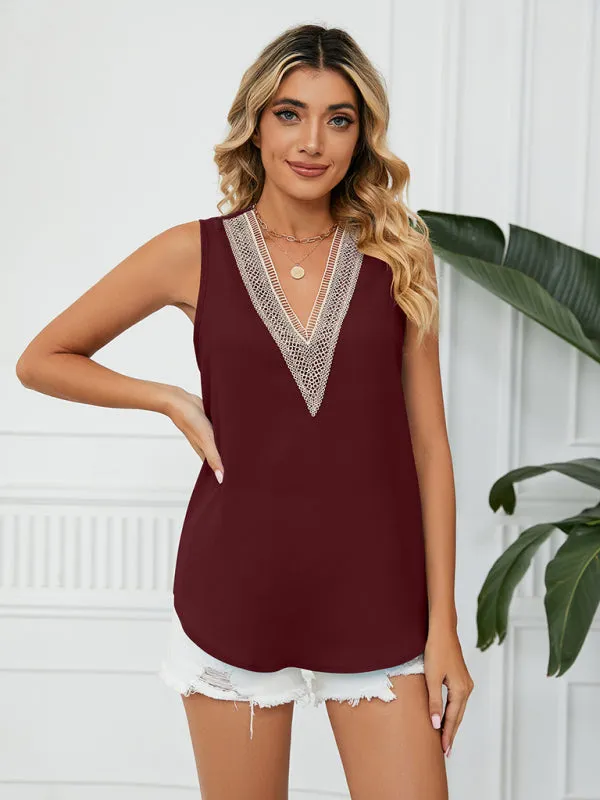 Add a Touch of Elegance to Your Look with Our Lovely Lace Trimmed Blouse
