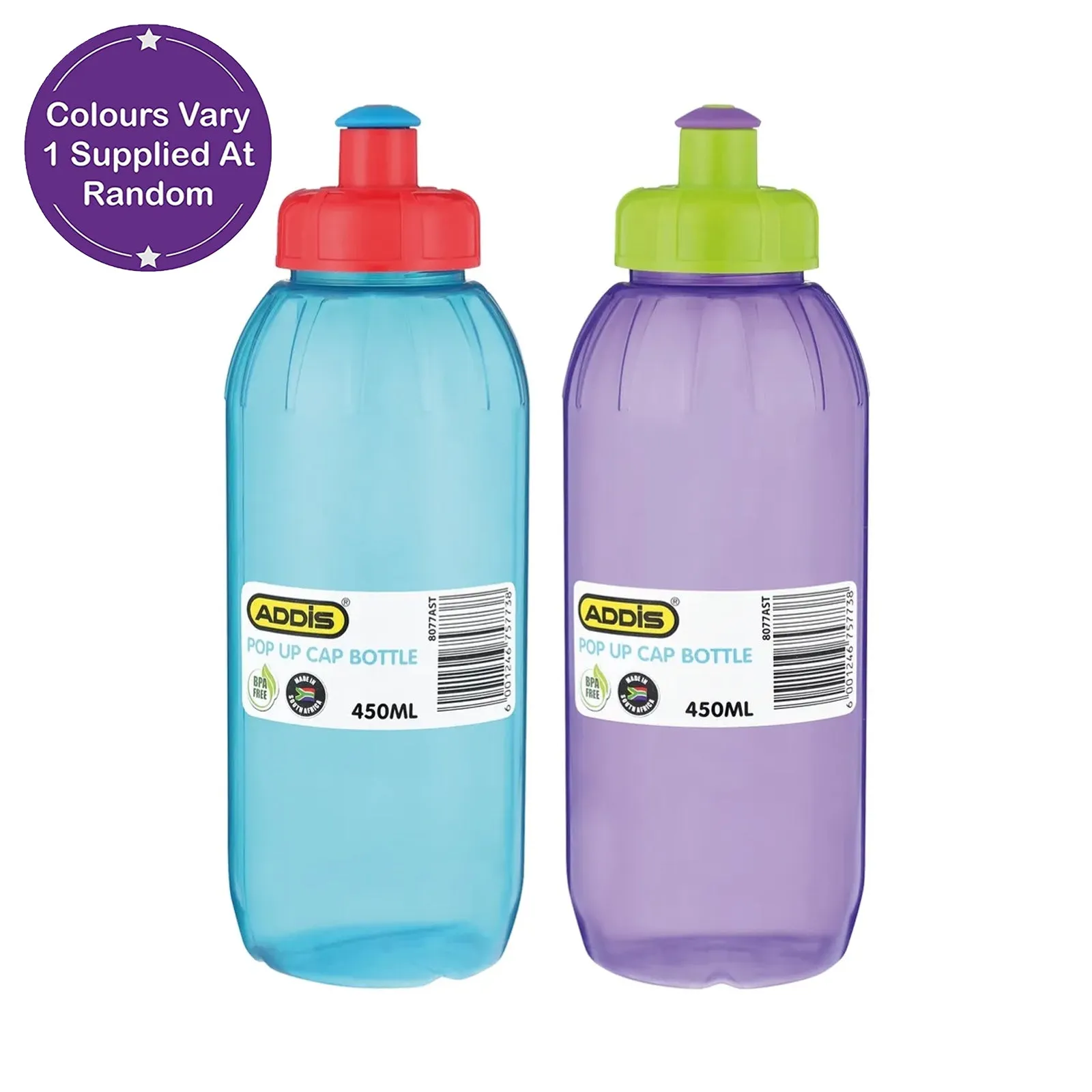 Addis Pop-up cap Water Bottle 450ml Assorted