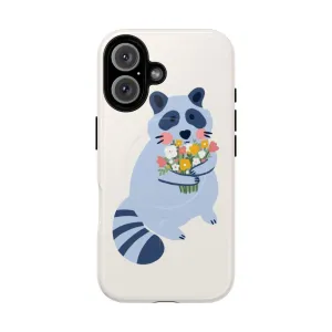 Adorable Raccoon with Flowers Phone Case