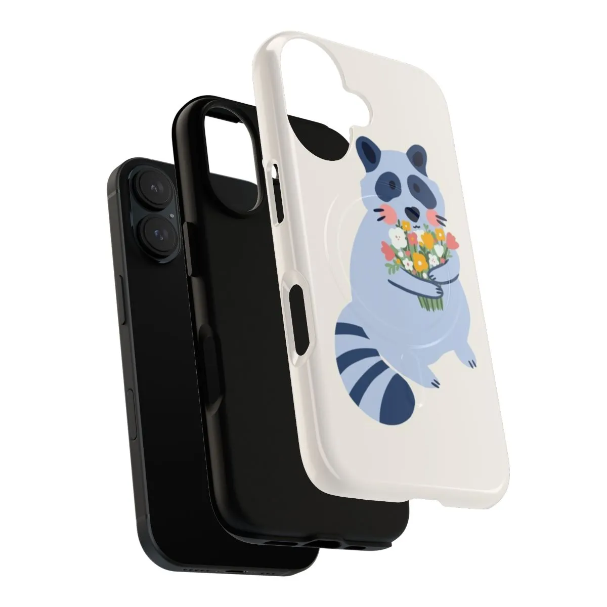 Adorable Raccoon with Flowers Phone Case