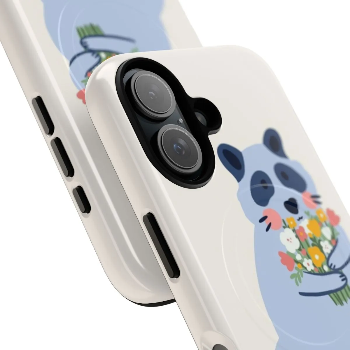 Adorable Raccoon with Flowers Phone Case