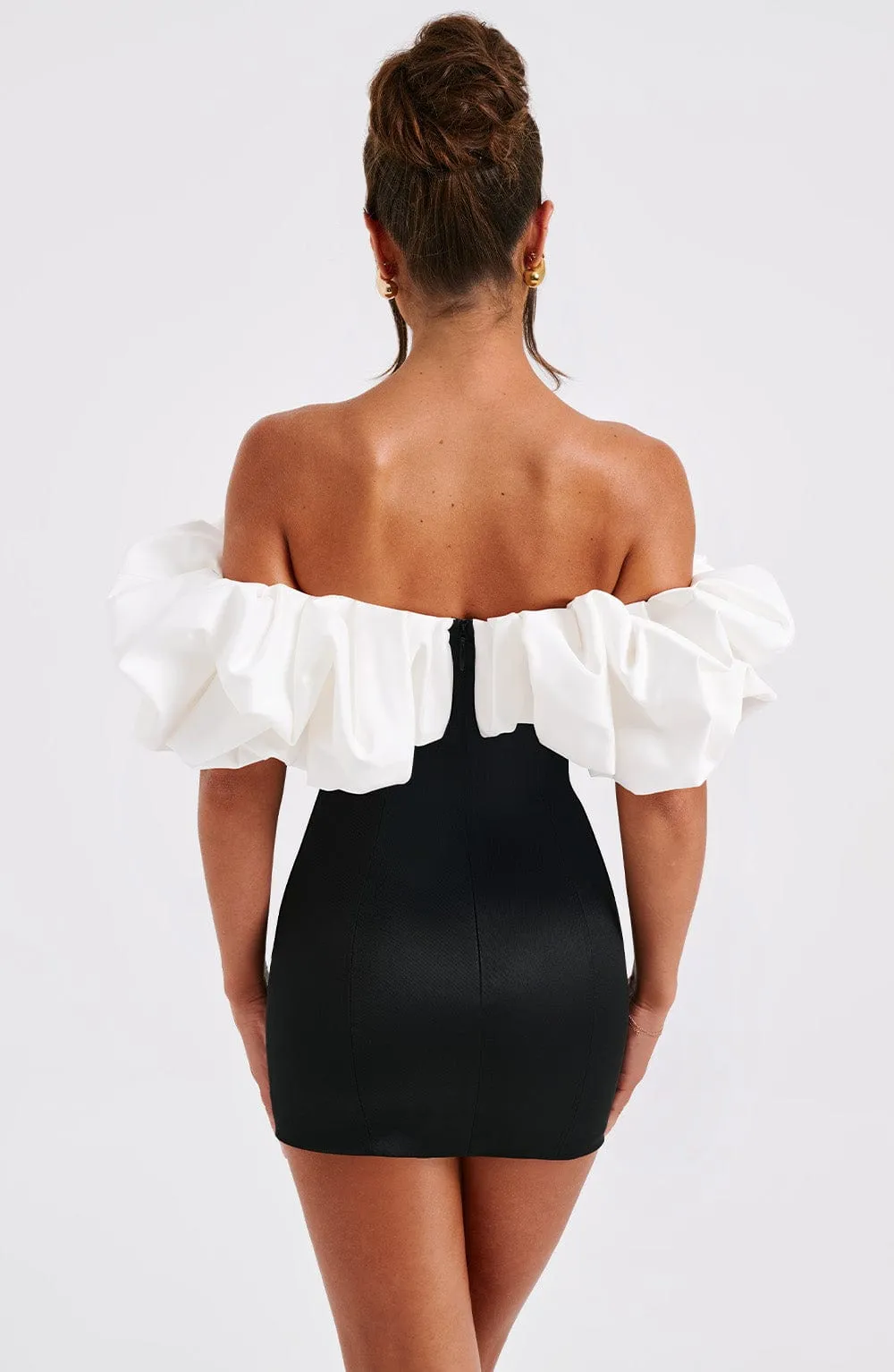 Allie Mini Graceful Dress - Black/White