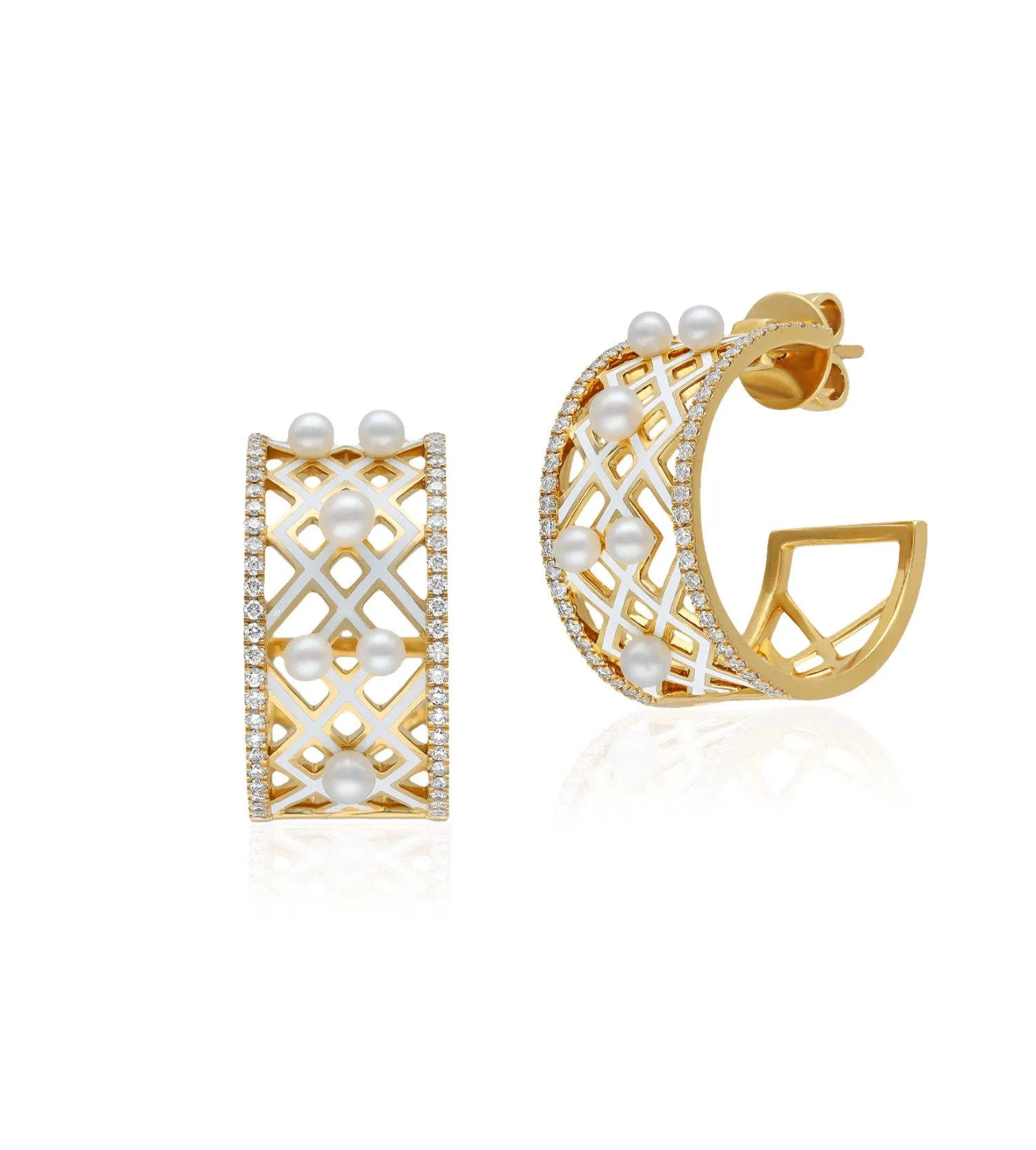 Alma Ivory Mini Hoops
