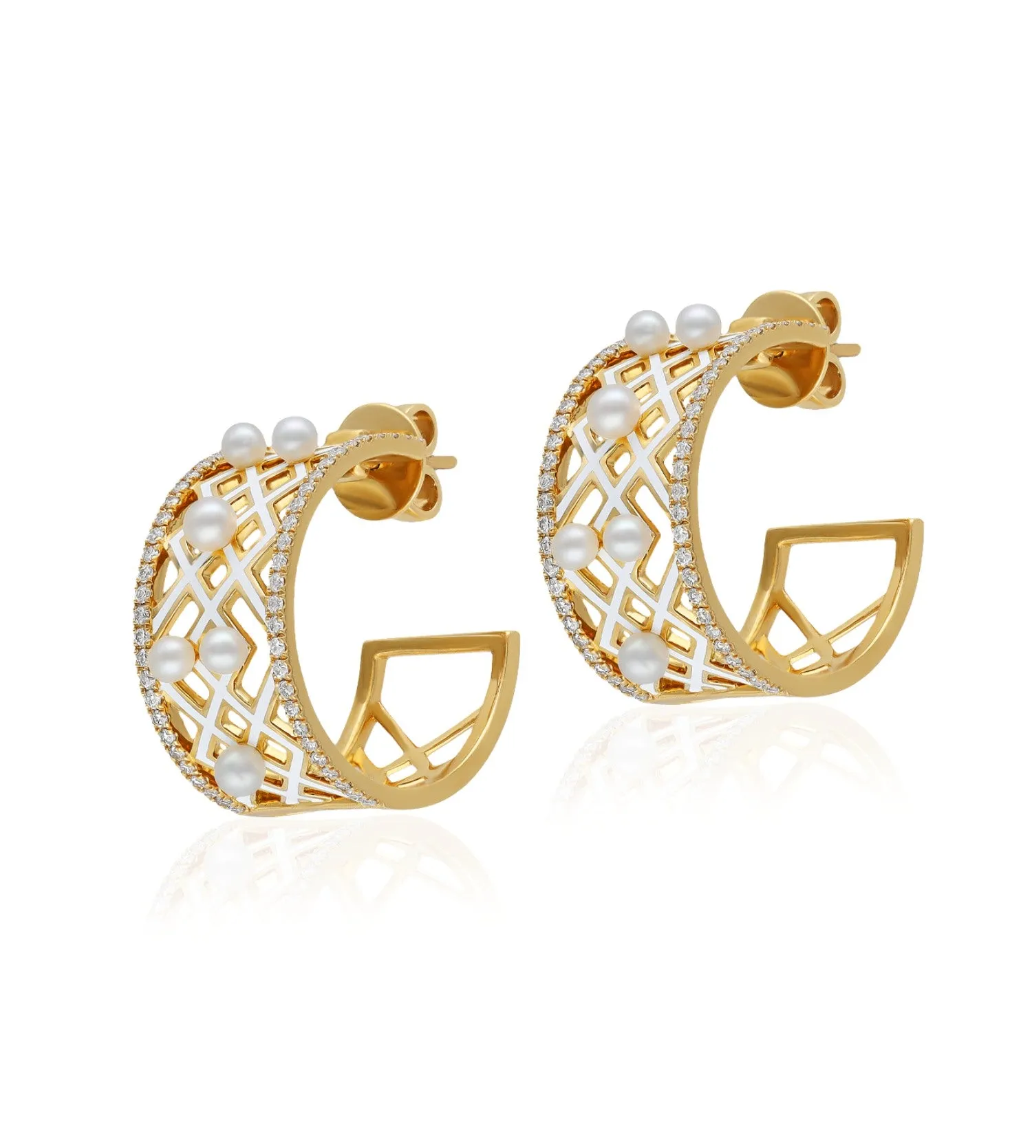 Alma Ivory Mini Hoops