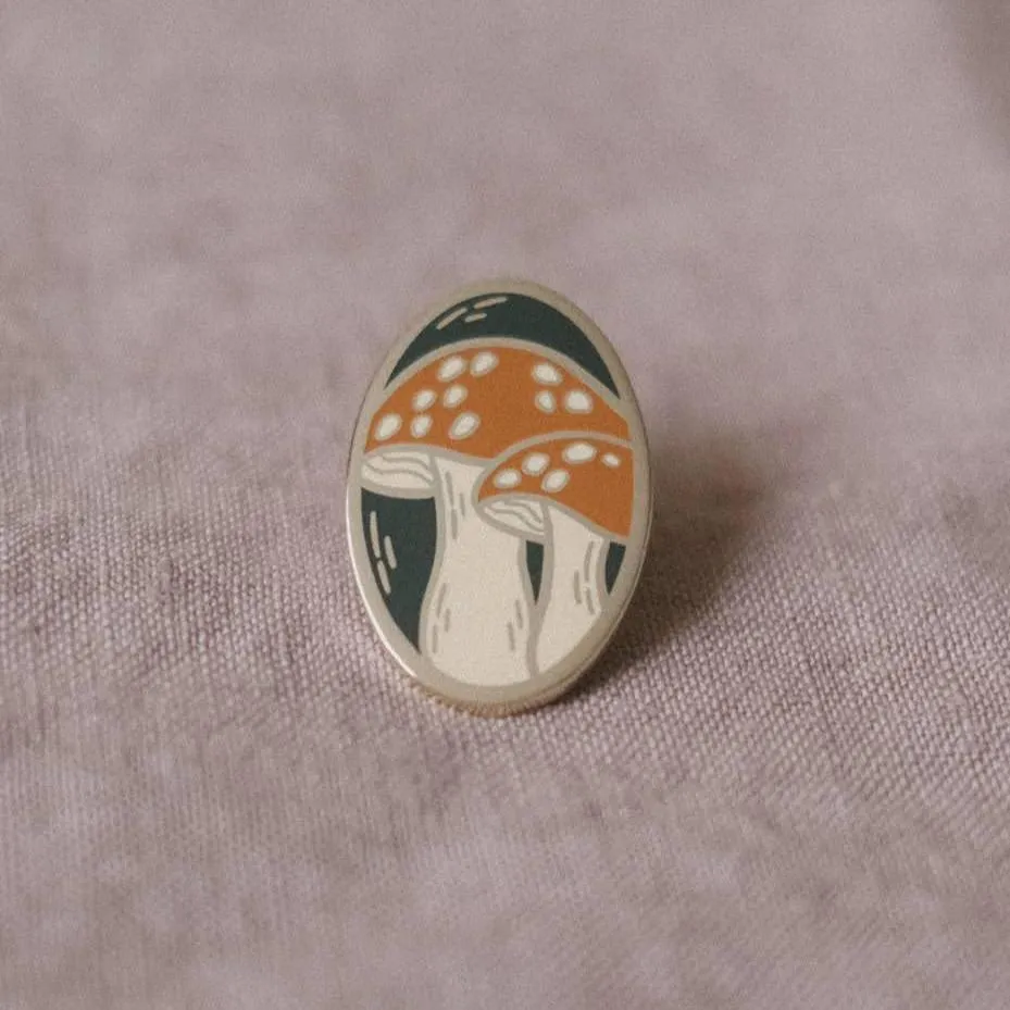 Amanita Red Mushroom Enamel Pin (With Locking Clasp)