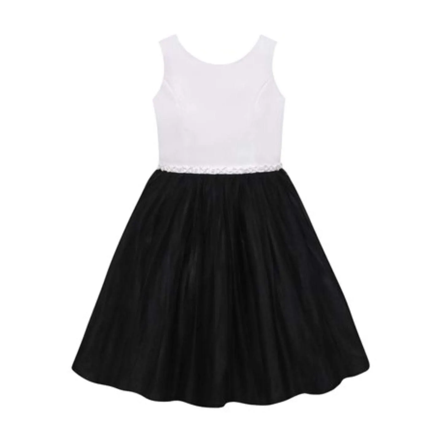 American Princess Girls White & Black A-Line Dress