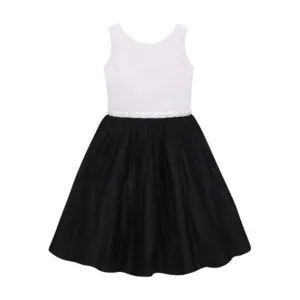 American Princess Girls White & Black A-Line Dress