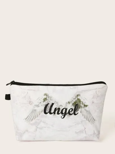 Angel Print Makeup Bag