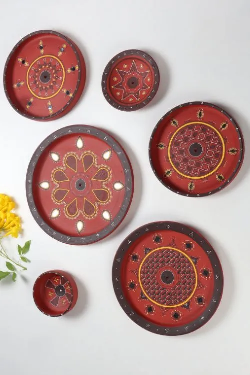 Antarang- Terracotta Wall Plate- 11 Inches.