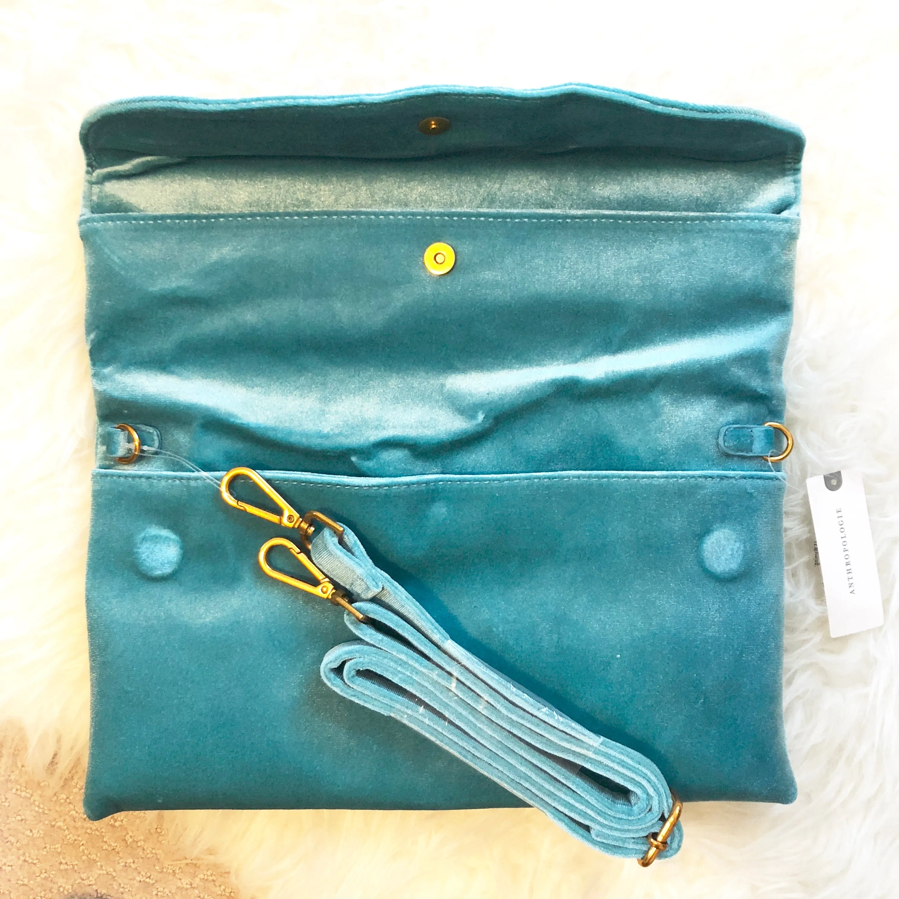 Anthropologie Velour Clutch NWT